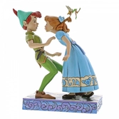 Statuette résine wendy essayant d'embrasser peter pan (an unexpected kiss) 19cm