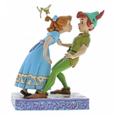 Statuette résine wendy essayant d'embrasser peter pan (an unexpected kiss) 19cm