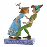 Statuette résine wendy essayant d'embrasser peter pan (an unexpected kiss) 19cm