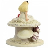 Alice sur champignon - scénette résine woodland by jim shore (whimsy and wonder) 18cm