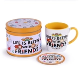 Friends - life is better - box métal, mug & sous verre