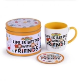 Friends - life is better - box métal, mug & sous verre