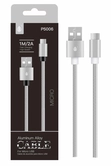 Cable pour smartphone micro usb  tressé, p5006- 1 mètre gris