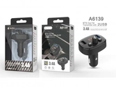 Transmetteur fm bluetooth avec micro - 2 ports usb - 3,4a - noir