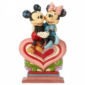 Enesco - disney heart to heart (mickey mouse & minnie mouse on heart figurine)