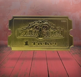 Fallout - nuka world - ticket plaqué or 24k collector