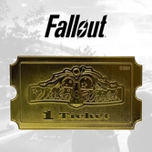 Fallout - nuka world - ticket plaqué or 24k collector