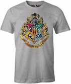 Harry potter - t-shirt gris chiné maisons de poudlard - m