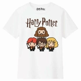 Harry potter - t-shirt blanc harry et ses amis - fille 10 ans
