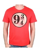 Harry potter - t-shirt rouge voie 9 3/4 - l