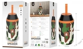 Enceinte bluetooth oditro vers. 5.0 - 2x3w f6483 - micro sd/usb/fm/tf/aux - camouflage et orange