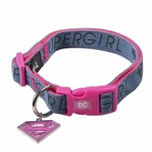 Supergirl - collier chien - s (longueur 30-45cm - largeur 2cm)
