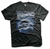 Back to the future - flying delorean - t-shirt (l)