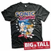 Sonic the hedgehog - t-shirt big & tall - sonic & tails (4xl)