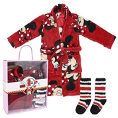 Disney - minnie - set cadeau - peignoir & chaussettes - 5/6 ans