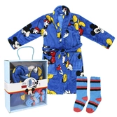 Disney - mickey - set cadeau - peignoir & chaussettes - 5/6 ans