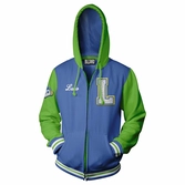 Overwatch - varsity lucio zip-up hoodies (l)