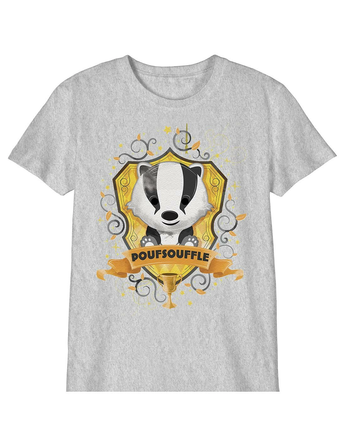 Harry potter tshirt gris blason de poufsouffle chibi garçon 8 ans