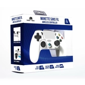Manette sans fil bluetooth blanche pour ps4 avec prise jack pour casque et boutons lumineux