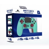 Manette sans fil bluetooth bicolore style blueberry pour ps4 avec prise jack pour casque et boutons lumineux