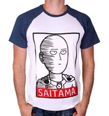 One punch man - saitama draw white/blue t-shirt l