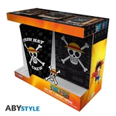 One piece - coffret cadeau verre xxl, pin's et carnet "skull"