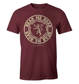 Game of thrones - hear me roar burgundy t-shirt m