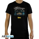 Retour vers le futur - t-shirt noir delorean - m