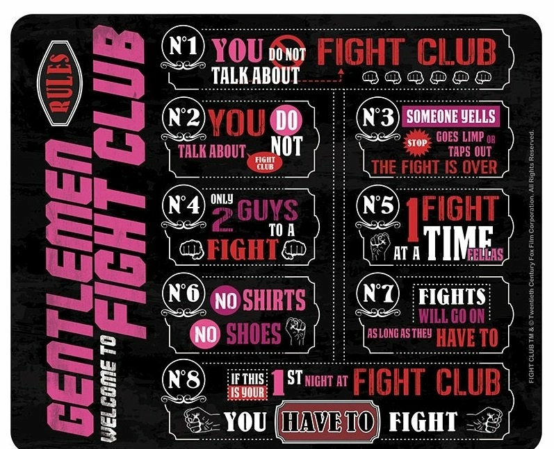 Fight club les règles du fight club tapis de souris 
