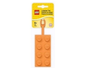 Étiquette de bagage brique lego 2x4 - orange