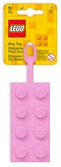 Étiquette de bagage brique lego 2x4 - rose