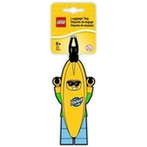 Étiquette de bagage lego mini figurine banana guy