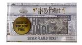 Harry potter - quidditch world cup - ticket plaqué argent collector