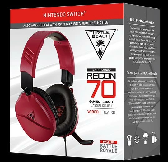 Turtle beach casque de jeu filaire ear force recon 70 midnight red pour