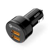 Aukey - chargeur de voiture 36w qc 3.0 à 2 ports cc-t8 expedition series
