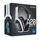 Astro casque de jeu sans fil a20 gen 2 blanc et bleu pour ps5, ps4, pc et mac