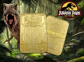 Jurassic park - entrance gates - plaque métal plaquée or 24k