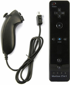 Wiimote Motion Plus + Etui Silicone + Nunchuk noir - Wii