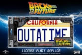 Retour vers le futur réplique 1/1 plaque minéralogique outatime