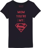Dc comics - t-shirt noir enfant maman, tu es ma superwoman - 6 ans