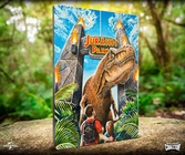 Jurassic park tableau en bois woodarts 3d rex attack 30 x 40 cm