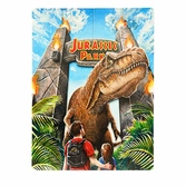 Jurassic park tableau en bois woodarts 3d rex attack 30 x 40 cm