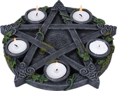 Wiccan pentagram - bougeoir de sorcière gothique 25.5cm