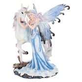 Comfort - figurine de la fée des glaces et de la licorne blanche 21.5cm