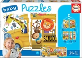 Educa 17575 puzzle 3+4+5pcs baby animal bus