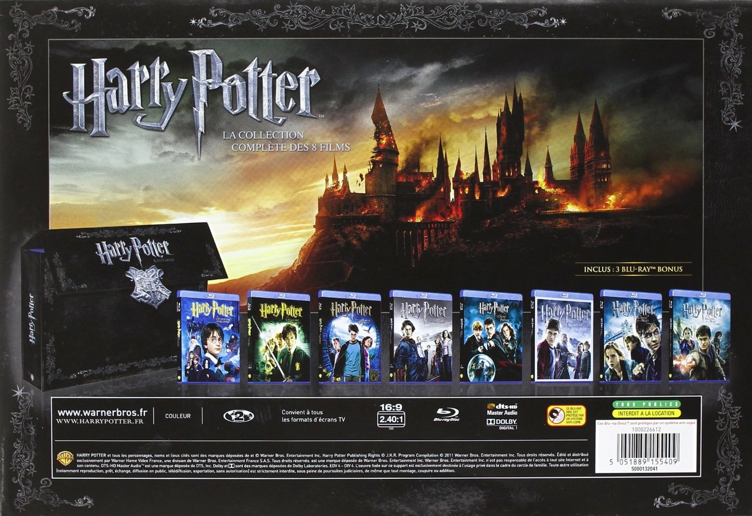 Harry Potter L'Intégrale 8 Blu-ray + 3 Blu-Ray Bonus
