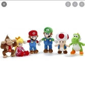 Nintendo - assortiment de 6 peluches mario universe 36 cm