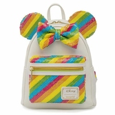 Disney by loungefly sac à dos sequin rainbow minnie