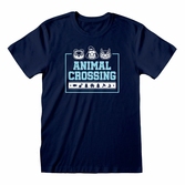 Nintendo - t-shirt unisexe bleu marine animal crossing icônes de la boîte - l