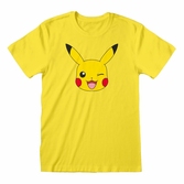 Nintendo - t-shirt unisexe jaune pokémon tête de pikachu - l